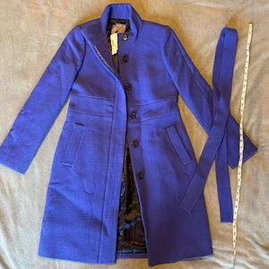 4 / NWT J. Crew (JCrew) Double Cloth Wool Funnel Coat Belted